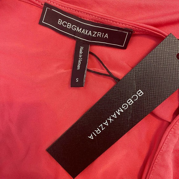 BCBGMAXAZRIA Crisscoss Front Jersey Halter Tank Top Claret Red Women's Small - Picture 4 of 5